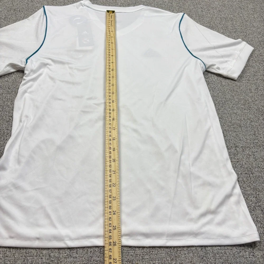 Adidas Real Madrid 2017-18 Home‎ Jersey White Teal FIFA Patch Mens Small NEW